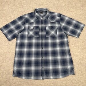 Outdoor Research Growler Camp Shirt Mens XXL Blue Plaid Hiking Outdoor Casual